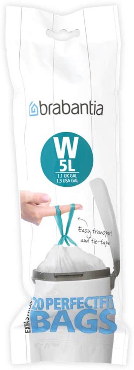 Brabantia PerfectFit Afvalzakken - 5 liter - Code W - 20 stuks