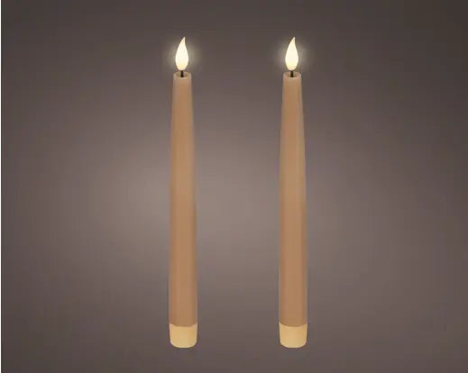 Dinerkaars LED real voor binnen - 2 stuks - 24,5 x 2 cm - Bruin