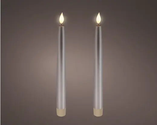 Dinerkaars LED real voor binnen - 2 stuks - 24,5 x 2 cm - Lichtgrijs