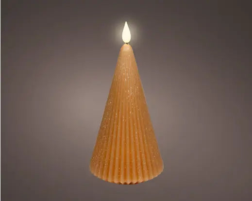 LED kaars voor binnen - Ø8,5 x H19 cm - Bruin