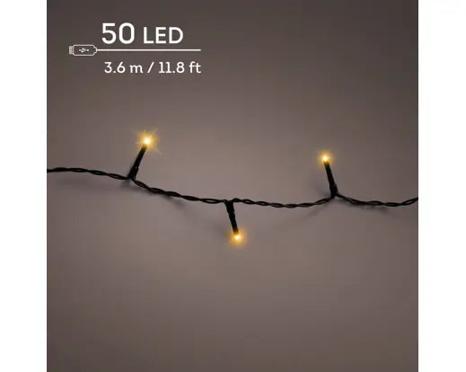 Lumineo LED Duracharge/oplaadbare Basic Lights  - 3,67 meter - 50 lamps - Klassiek Warm