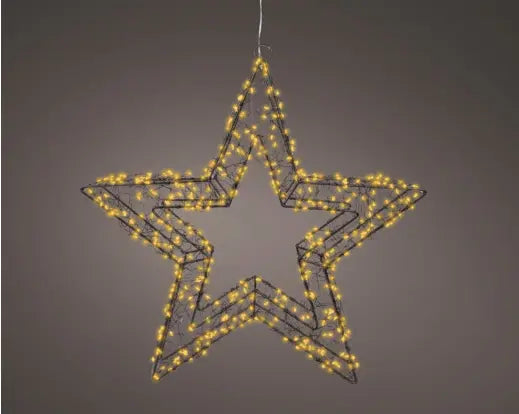 Micro LED Ster voor binnen en buiten - 38 x 7 cm - 500 Lamps - zwart/klassiek warm