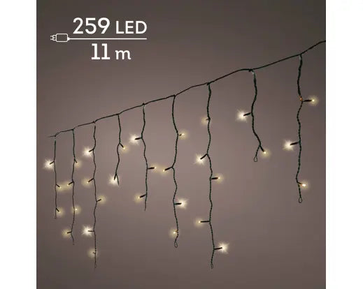 LED Icicle Lights voor binnen en buiten - 1100cm - 259 lamps - Soft Gold