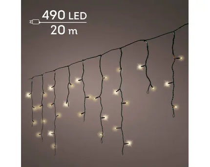 LED Icicle Lights voor binnen en buiten - 2000cm - 490 lamps - Soft Gold