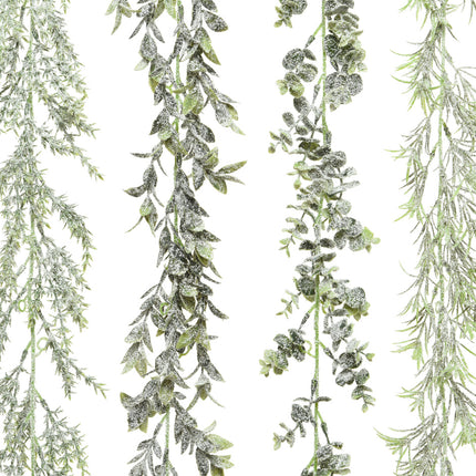 Slinger kunststof met sneeuw 180 cm - 4 assorti