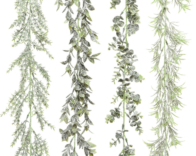 Slinger kunststof met sneeuw 180 cm - 4 assorti