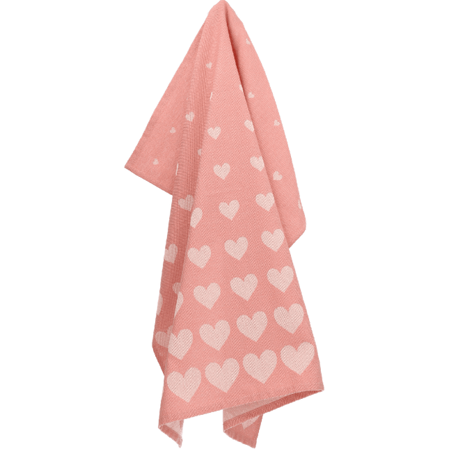 Bunzlau Castle Theedoek Hearts - Pink