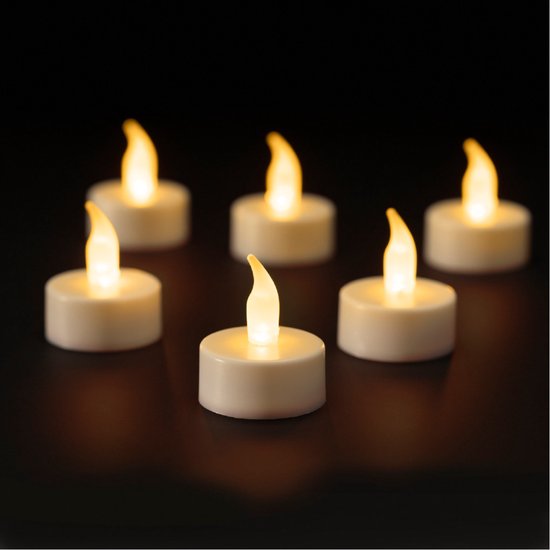 Lumineo LED kaars wax - 9xh.13,5cm - wit