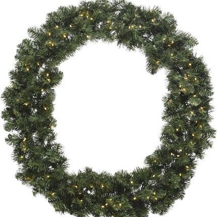 Imperial Krans met LED verlichting - 60x16cm - groen+warm wit