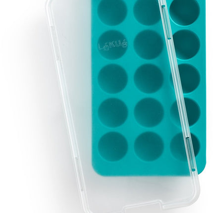 Lekue Ijsblokjesvorm met Deksel - turquoise