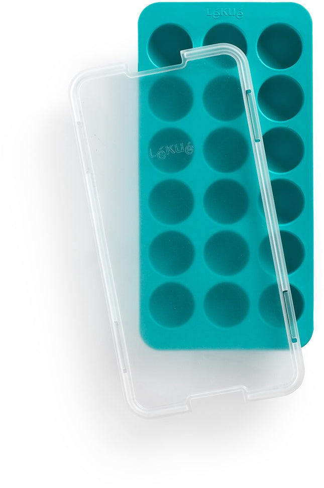 Lekue Ijsblokjesvorm met Deksel - turquoise