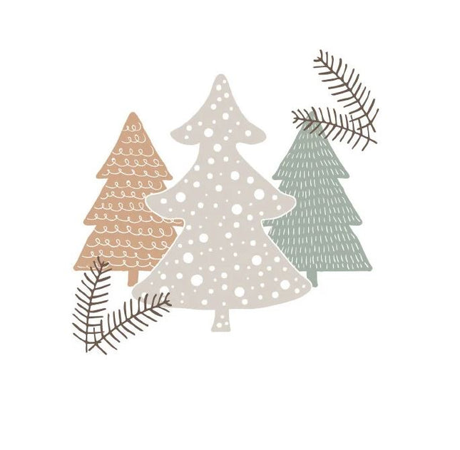 Duni servetten Graphic Trees - 33x33cm