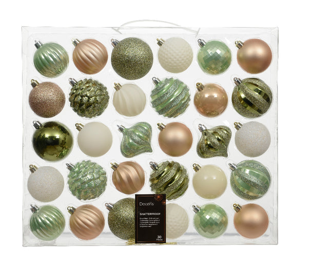 Kerstballen kunststof - 30 stuks - Ø 7cm