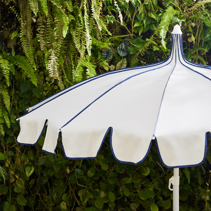 Parasol pagodemodel - Ø 195 cm - wit/blauw