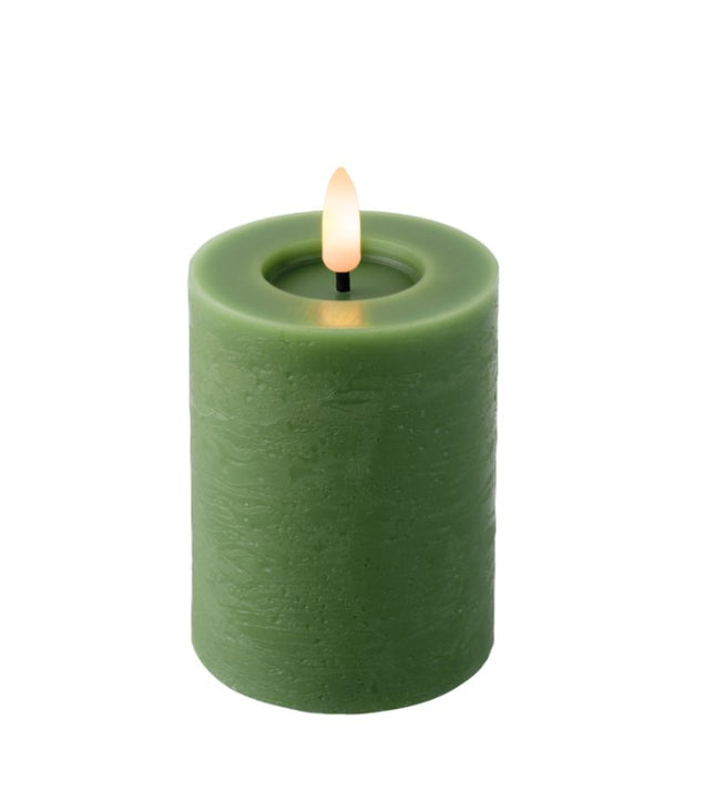 Lumineo LED kaars wax - 7x11,2cm - groen