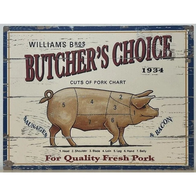 Wandbord Butchers Guide '' Varken'' 33x25cm
